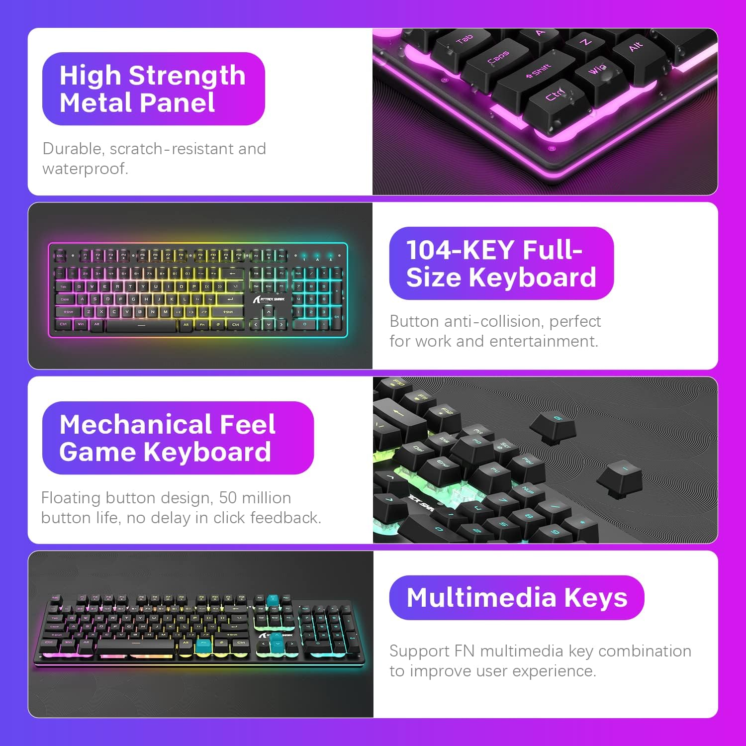 Attach Shark T3 Wireless Gaming Keyboard & Mouse Combo Attach Shark T3 Wireless Gaming Keyboard & Mouse Combo